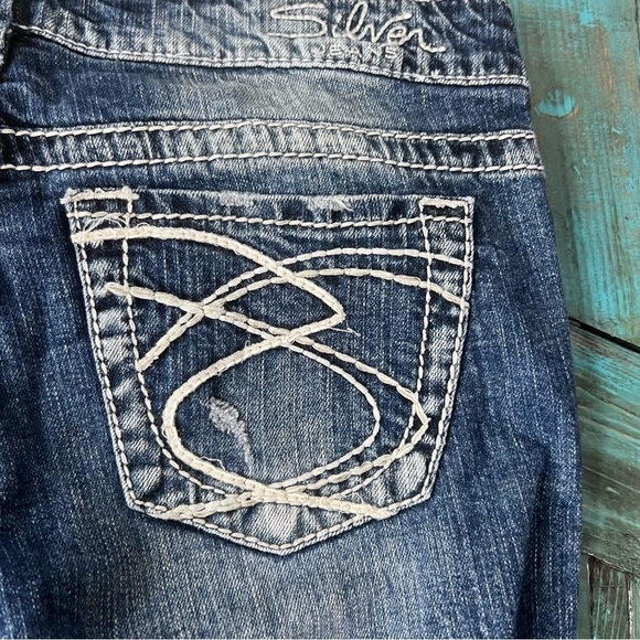 Y2K Silver Jeans Frances Bootcut Distressed Size 28 - Picture 12 of 15